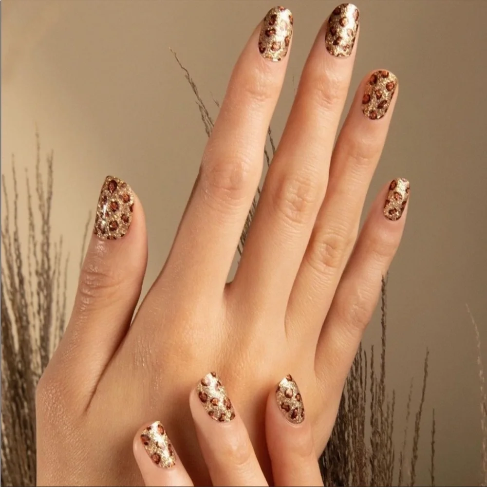 *Retired* Color Street: Safari Chic | Leopard Print Glitter Gold Brown Animal